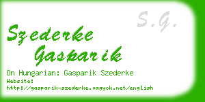 szederke gasparik business card